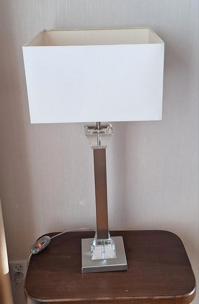 Elegante Tafellamp, Huis en Inrichting, Lampen | Vloerlampen, Zo goed als nieuw, Minder dan 100 cm, Glas, Metaal, Stof, Ophalen