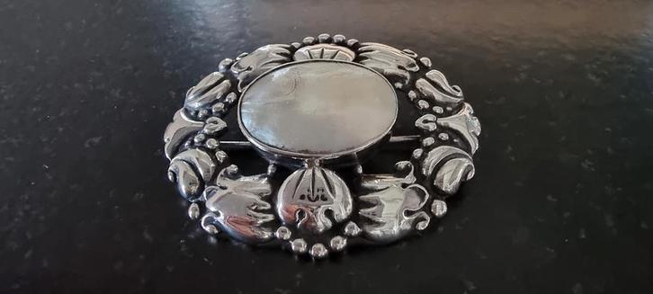 Zilveren vintage art nouveau broche  rasmus bjorn halvorsen, Sieraden, Tassen en Uiterlijk, Broches, Zo goed als nieuw, Zilver