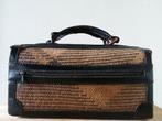 Vintage zwart leren handtasje rotan tasje dokterstas, Ophalen of Verzenden, Zo goed als nieuw, Zwart