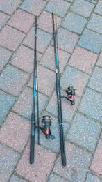 2 Gebruikte Vishengels met Molens, Watersport en Boten, Ophalen, Gebruikt, Complete set