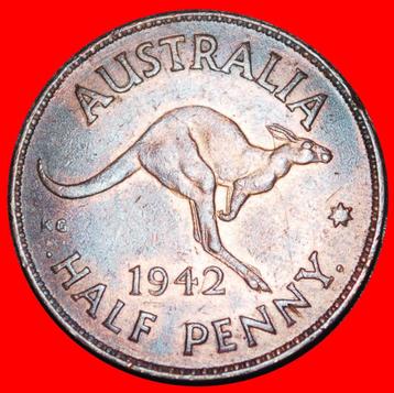 Ⰿ KANGAROO INDIA: AUSTRALIA 1/2 PENNY 1942I BOMBAY!  beschikbaar voor biedingen