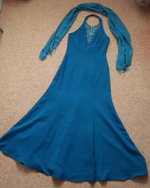 PETROLGROENE GALAJURK in maat 40 te koop, Kleding | Dames, Gelegenheidskleding, Zo goed als nieuw, Galajurk, Maat 38/40 (M), Overige kleuren