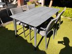Tuinset - Tafel 160x90 (Manifesto) & 4 Stoelen (Hello Suns), Ophalen, 4 zitplaatsen, Gebruikt, Eettafel