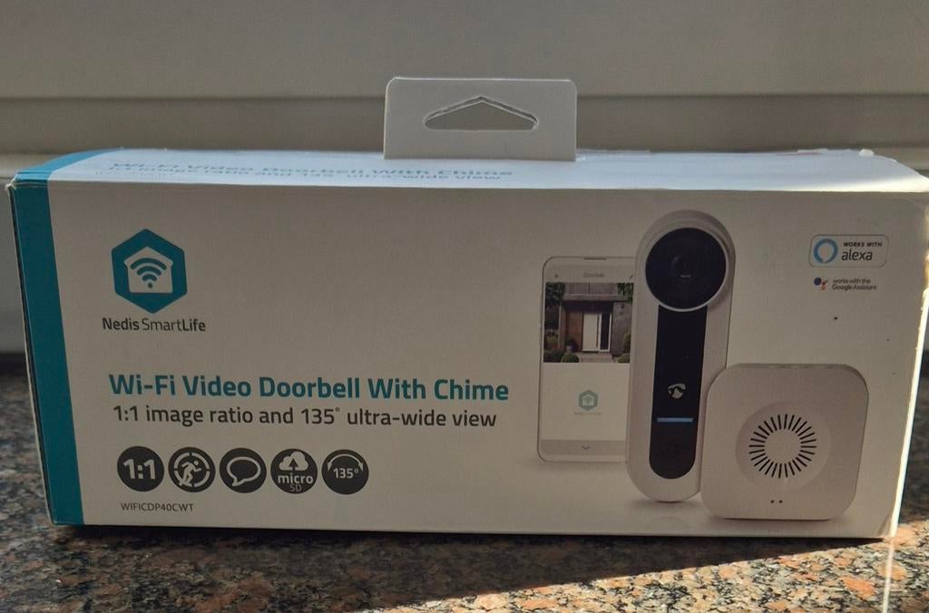 Nedis video deurbel WIFICDP40CWT, Audio, Tv en Foto, Videobewaking, Zo goed als nieuw, Buitencamera, Ophalen of Verzenden