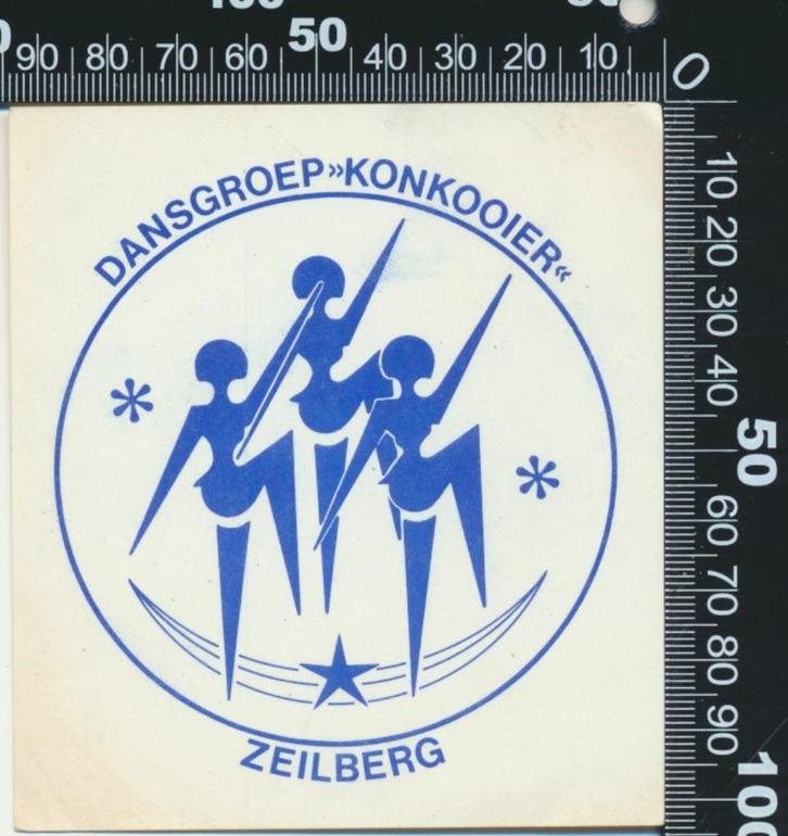 Sticker: Dansgroep Konkooier - Zeilberg, Verzamelen, Stickers, Zo goed als nieuw, Bedrijf of Vereniging, Ophalen of Verzenden