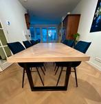 Prachtige visgraat eiken tafel 200x100x5,5cm, 72,5cm hoog, Ophalen, Zo goed als nieuw