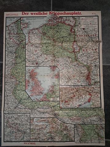 WO1 Kaart: Westelijk Front & Rusland, 1916 beschikbaar voor biedingen