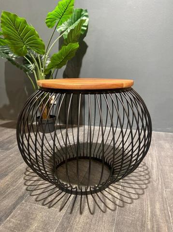 Salontafel Mangohout - Bijzettafel Rond 65 x 65 x 51 cm beschikbaar voor biedingen