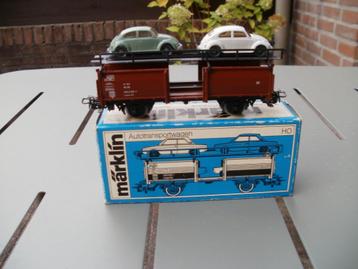 Marklin Ho autotransportwagon no 4613+2x VW+ovp. beschikbaar voor biedingen