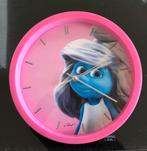 Smurfin Wandklok - Roze, Ophalen of Verzenden, Zo goed als nieuw, Analoog, Wandklok