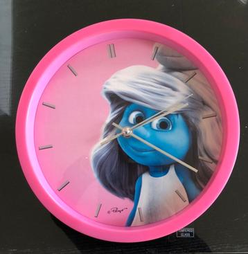 Smurfin Wandklok - Roze beschikbaar voor biedingen