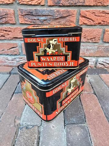 2 vintage Douwe Egberts blikken Art Deco blikken €9,95  beschikbaar voor biedingen
