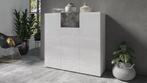 Dressoir - Hoogglans wit/Betonlook - Hoog - Modern - Design, Nieuw, 25 tot 50 cm, 100 tot 150 cm, Modern