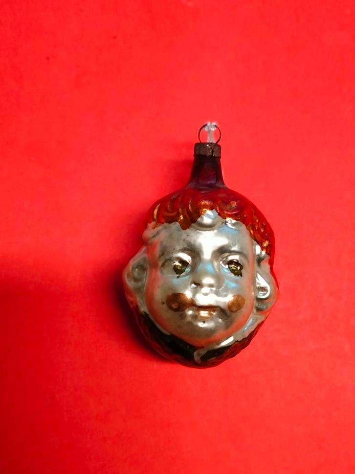 Kinderhoofdje, mooie oude kerstbal., Diversen, Kerst, Zo goed als nieuw, Ophalen of Verzenden