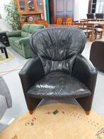 Excalibur fauteuil Leolux, zwart, Ophalen, Zo goed als nieuw, 75 tot 100 cm, Leer