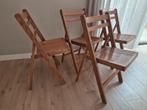 4 vintage houten klapstoelen., Ophalen of Verzenden, Gebruikt, Bruin, Vier
