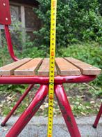 upcycled terrasstoelen  | meranti zit en bordeaux rug (14st), Ophalen of Verzenden, Gebruikt, Hout, Stapelbaar