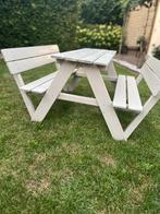 Bankje voor kinderen, picknicktafeltje, Tuin en Terras, Picknicktafels, Gebruikt, Rechthoekig, Hout, Ophalen