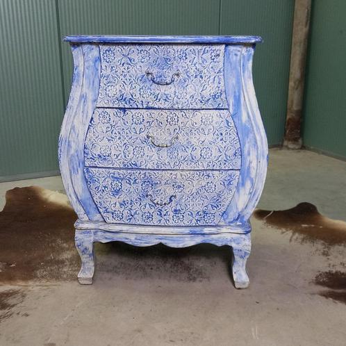 Frans Brocant ladenkastje liervormig, Huis en Inrichting, Kasten | Ladekasten, Gebruikt, Minder dan 100 cm, 50 tot 100 cm, 25 tot 50 cm