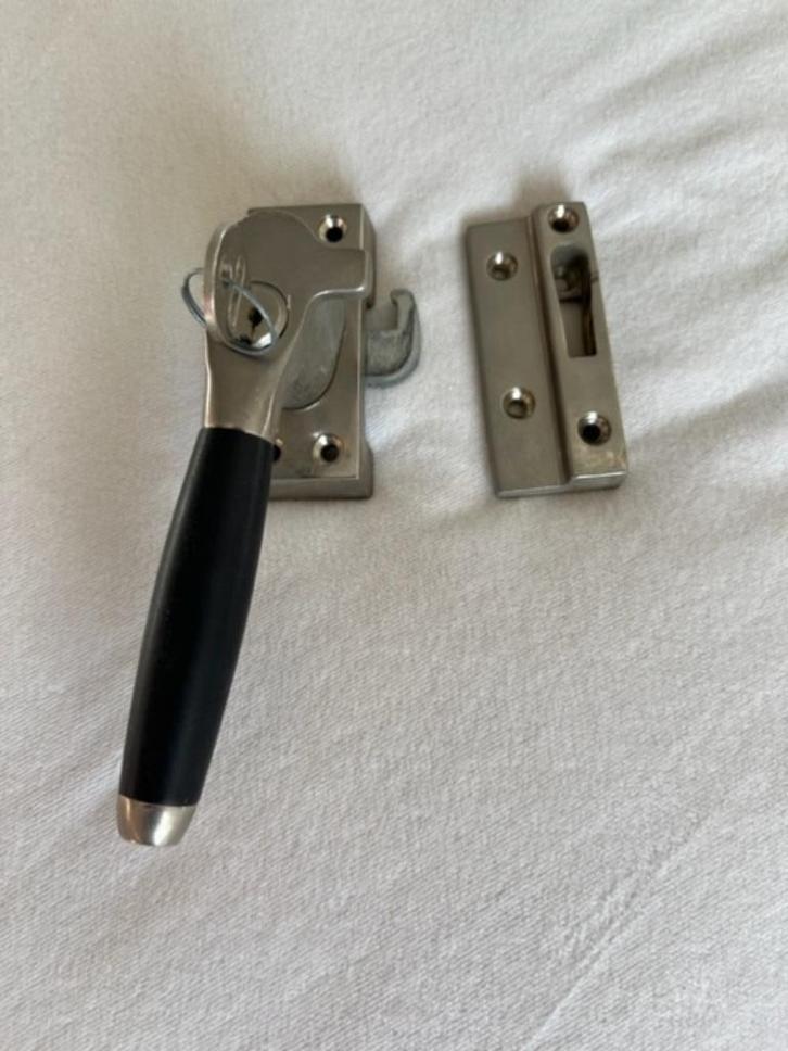 Raamboog met slot, handvat van Ebbenhout met chroom, Doe-het-zelf en Verbouw, Gereedschap | Handgereedschap, Gebruikt, Ophalen of Verzenden