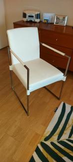 Witte Bert Plantagie stoel met metalen frame, Huis en Inrichting, Stoelen, Ophalen, Wit, Zo goed als nieuw, Metaal