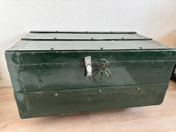 Antieke kist - Donkergroen - 80x35x50cm Decoratie/Opslag beschikbaar voor biedingen