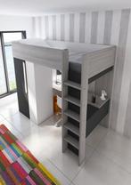 Studio hoogslaper met bureau en kast - 90x200 - Antraciet, Niet ingevuld, Niet ingevuld, Nieuw, Ophalen of Verzenden