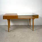 Salontafel eiken met glasplaat, František Jirák, Minder dan 50 cm, 100 tot 150 cm, 50 tot 75 cm, Ophalen of Verzenden