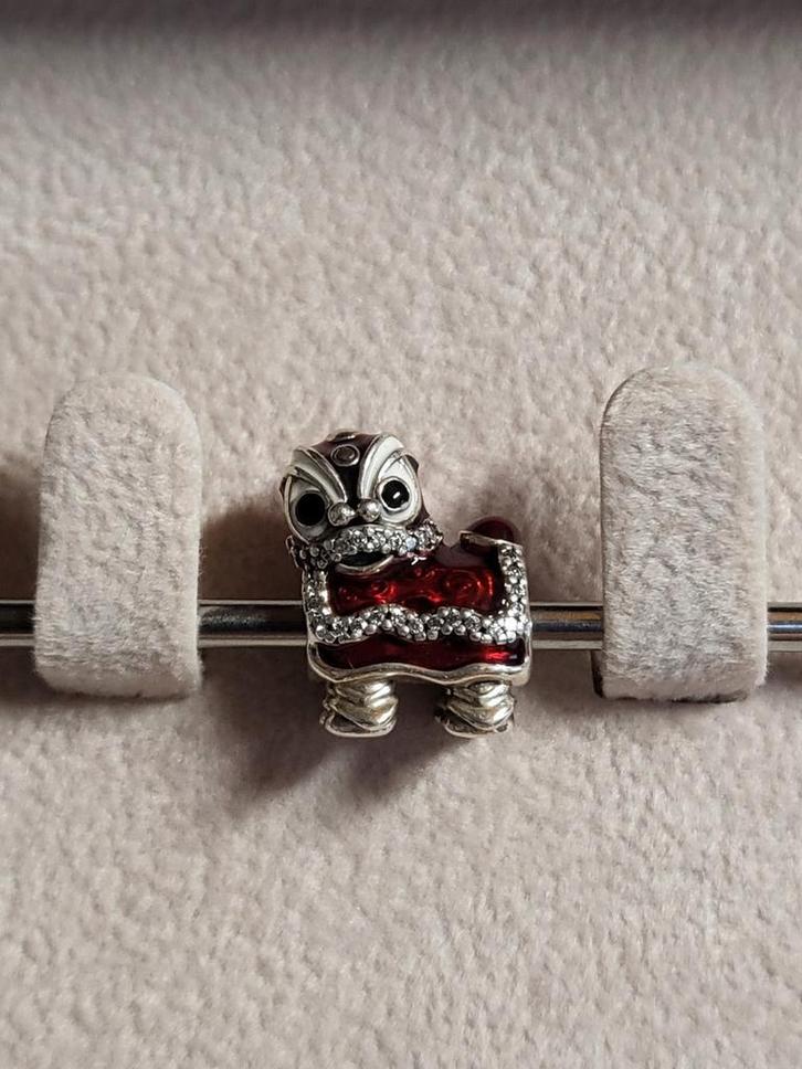 Orginele Pandora kerst/nieuwjaars bedel, Sieraden, Tassen en Uiterlijk, Bedels, Zo goed als nieuw, Pandora, Zilver, Ophalen of Verzenden