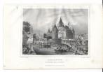 1863 - Amsterdam - Sint-Anthoniswaag met vismarkt, Antiek en Kunst, Kunst | Etsen en Gravures, Ophalen of Verzenden
