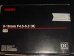 Sigma 8-16mm f/4.5-5.6 DC HSM ultra-wide. MINT!!! (Nikon F), Ophalen of Verzenden, Voor 1940, Nieuw