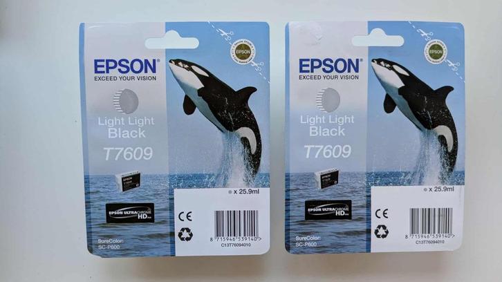 2 Light Light Black T7609 EPSON inkt, Computers en Software, Printerbenodigdheden, Nieuw, Cartridge, Ophalen of Verzenden