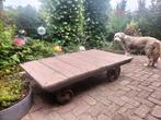 Antieke, unieke, industriële trolley, oude spoorkar, Ophalen, Gebruikt, 100 tot 150 cm, 50 tot 100 cm