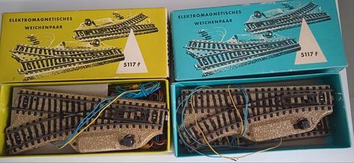Marklin H0 5117 Set M-Rails Elektrische Wissels in doos!, Hobby en Vrije tijd, Modeltreinen | H0, Zo goed als nieuw, Rails, Wisselstroom