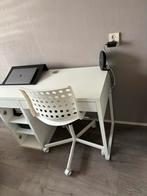 Wit bureau met stoel, Huis en Inrichting, Bureaus, Zo goed als nieuw, Ophalen, Bureau