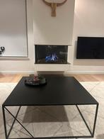 Zwarte metalen salontafel, Huis en Inrichting, Tafels | Salontafels, Ophalen, Gebruikt, 50 tot 100 cm, Vierkant