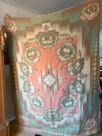 Vintage wollen deken met bloemmotief, Ophalen of Verzenden