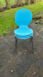 Vintage 3 stuks Disign stoelen met verchroom onderstel, Ophalen of Verzenden, Gebruikt