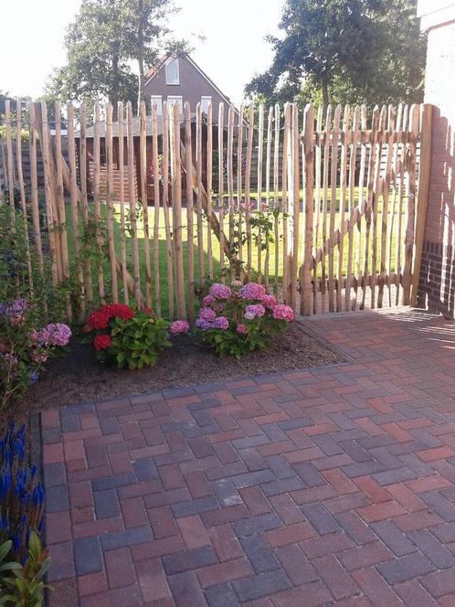 Kastanje hekwerk/Poorten/Palen, Tuin en Terras, Tuinhekken en Hekwerk, Nieuw, Tuinhek, Hout, Ophalen of Verzenden