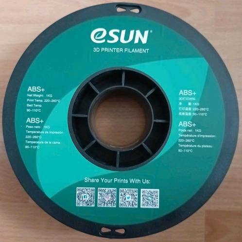 esun zwart ABS+ 1,75mm filament voor 3D printer, Computers en Software, 3D-printerbenodigheden, Gebruikt, Ophalen of Verzenden