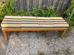 Houten bank, vierzits, heel stevig en zwaar! (161x40x46), Ophalen, Gebruikt