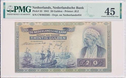 Nederland 20 gulden 1941 Emma overdruk PMG45, Postzegels en Munten, Bankbiljetten | Nederland, Los biljet, Ophalen of Verzenden