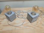 2 stuks lampvoet betongrijs incl filament lamp, Huis en Inrichting, Lampen | Tafellampen, Ophalen of Verzenden, Gebruikt, Minder dan 50 cm