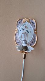 Vintage Wandlamp met Bloemmotief, Ophalen, Gebruikt, Glas, Vintage