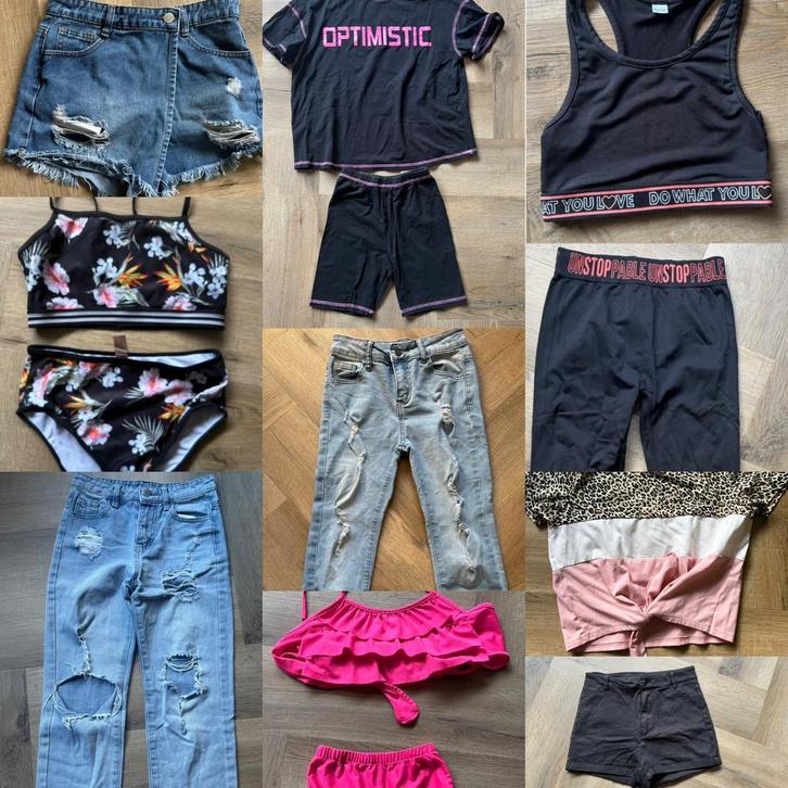 Meisjes kledingpakket maat 134/140 (bikini/jeans/sportswear), Kinderen en Baby's, Kinderkleding | Kinder-kledingpakketten, Zo goed als nieuw