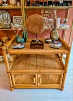 Vintage Rotan Bamboe Kastje of Sidetable, Ophalen, Overige materialen, 50 tot 100 cm, .