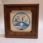 Delfts blauw tegeltje in houten lijst, Antiek en Kunst, Antiek | Wandborden en Tegels, Ophalen of Verzenden