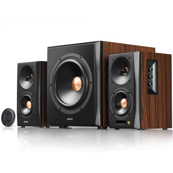 Edifier S360DB luidspreker set 150 W Zwart, Hout 2.1 kanalen, Computers en Software, Pc speakers, Zo goed als nieuw, Audiokanaal 2.1