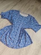 Blauwe blouse met bladprint xxl - Micha, Blauw, Maat 42/44 (L), Ophalen of Verzenden, Zo goed als nieuw
