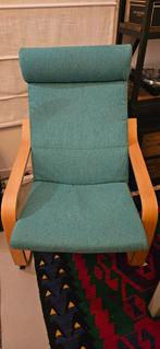 Ikea Poang Stoel - Groene Kussen - Zo Goed Als Nieuw!, Huis en Inrichting, Fauteuils, Hout, Ophalen of Verzenden, Zo goed als nieuw